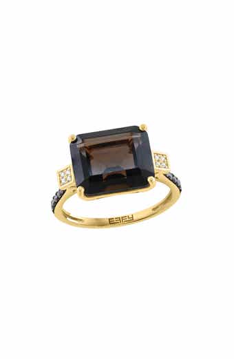 Smoky Quartz & Diamond Ring