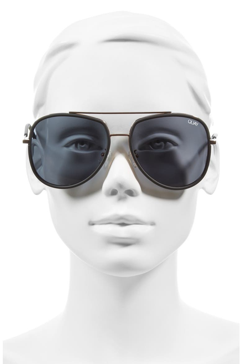 Australia 'Needing Fame' 65mm Aviator Sunglasses, Main, color, BLACK/ SMOKE