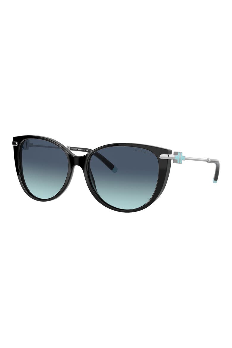 57mm Gradient Cat Eye Sunglasses, Alternate, color, BLACK/ AZURE GRADIENT BLUE