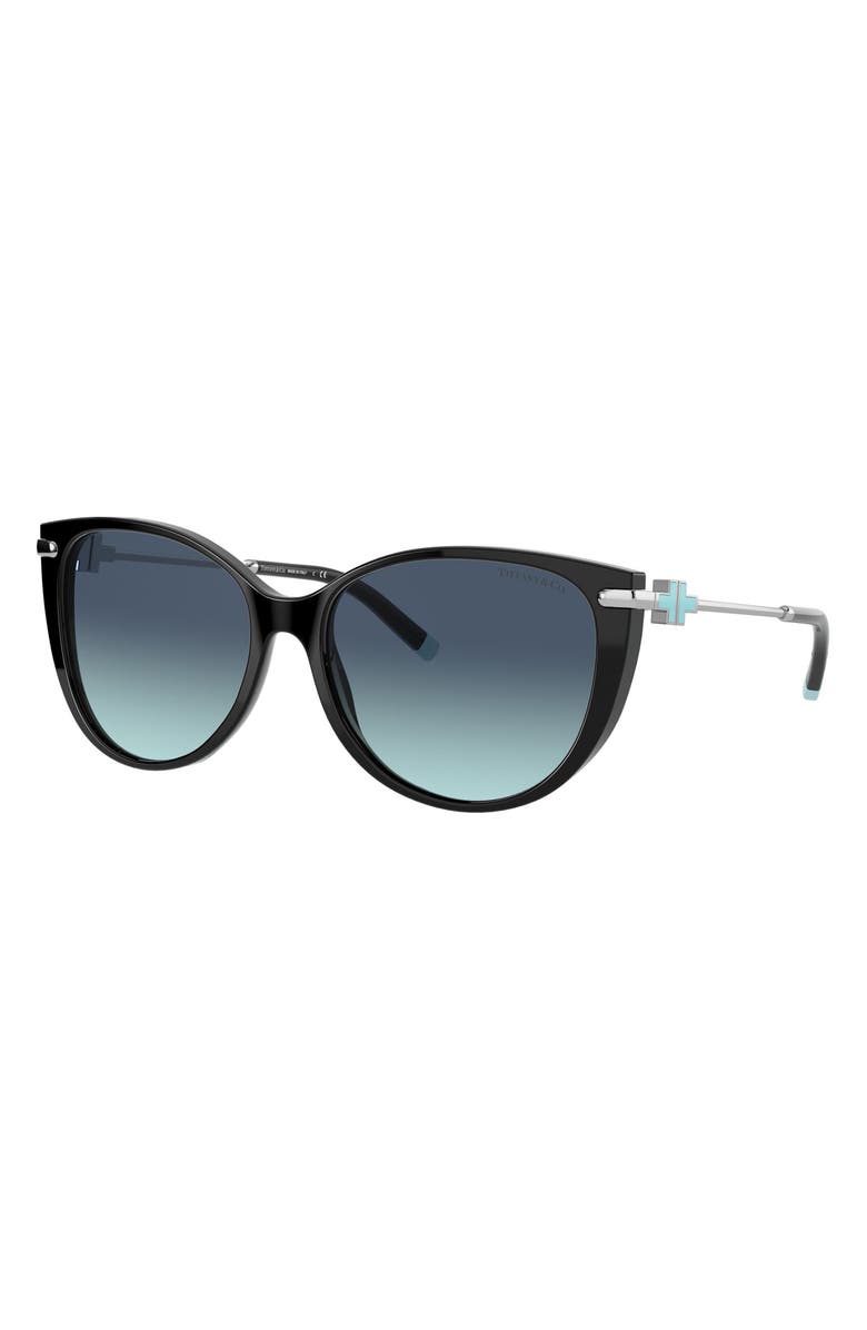 Tiffany & Co. 57mm Gradient Cat Eye Sunglasses, Alternate, color, Black/ Azure Gradient Blue