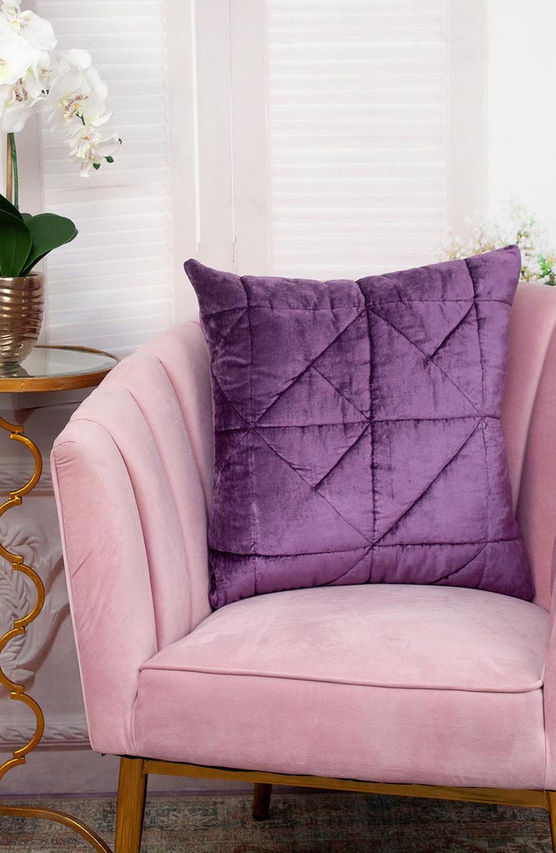 PARKLAND COLLECTION Zoe Quilted Throw Pillow, Alternate, color, Purple