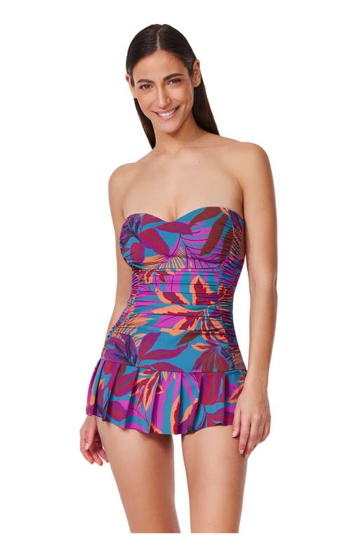 Gottex Plantopia Bandeau Swimdress In Blue