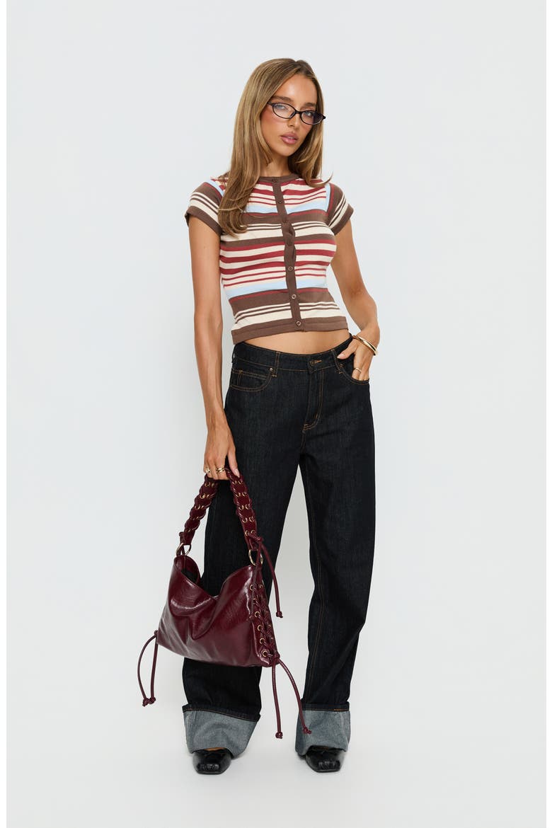 Norelai Striped Short Sleeve Knit Top, Alternate, color, MULTI STRIPE
