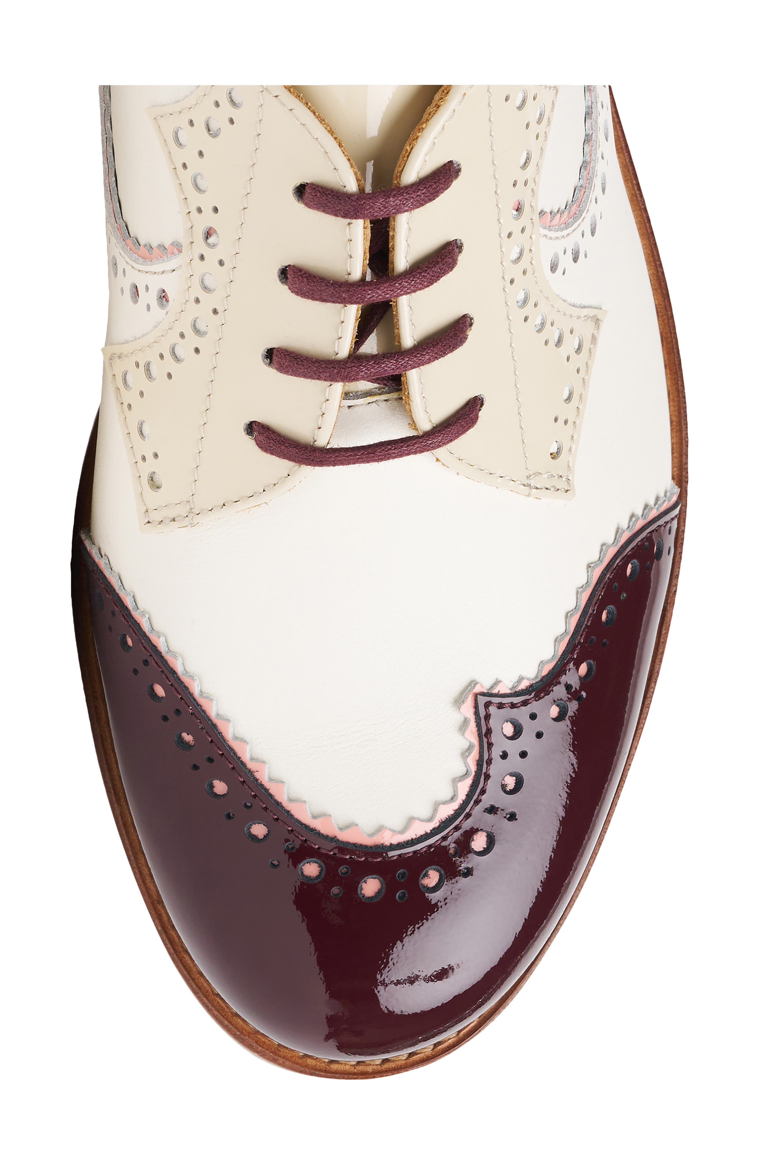 Ms. Eugenie Brogue Derby, Alternate, color, BERRIES/ CREAM