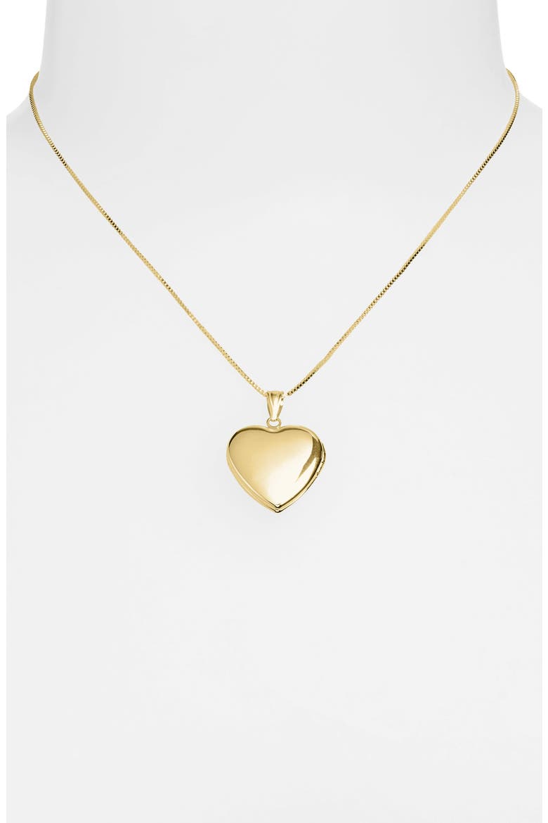 Heart Locket Necklace, Alternate, color, GOLD