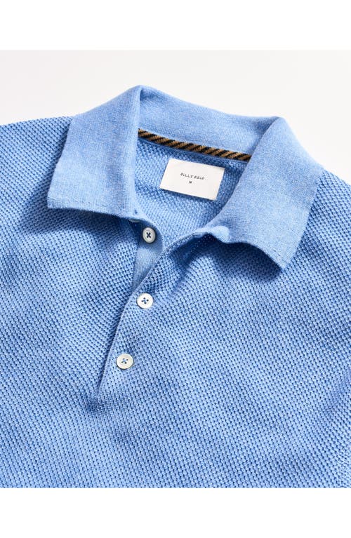 Billy Reid Pique Sweater Polo In Blue