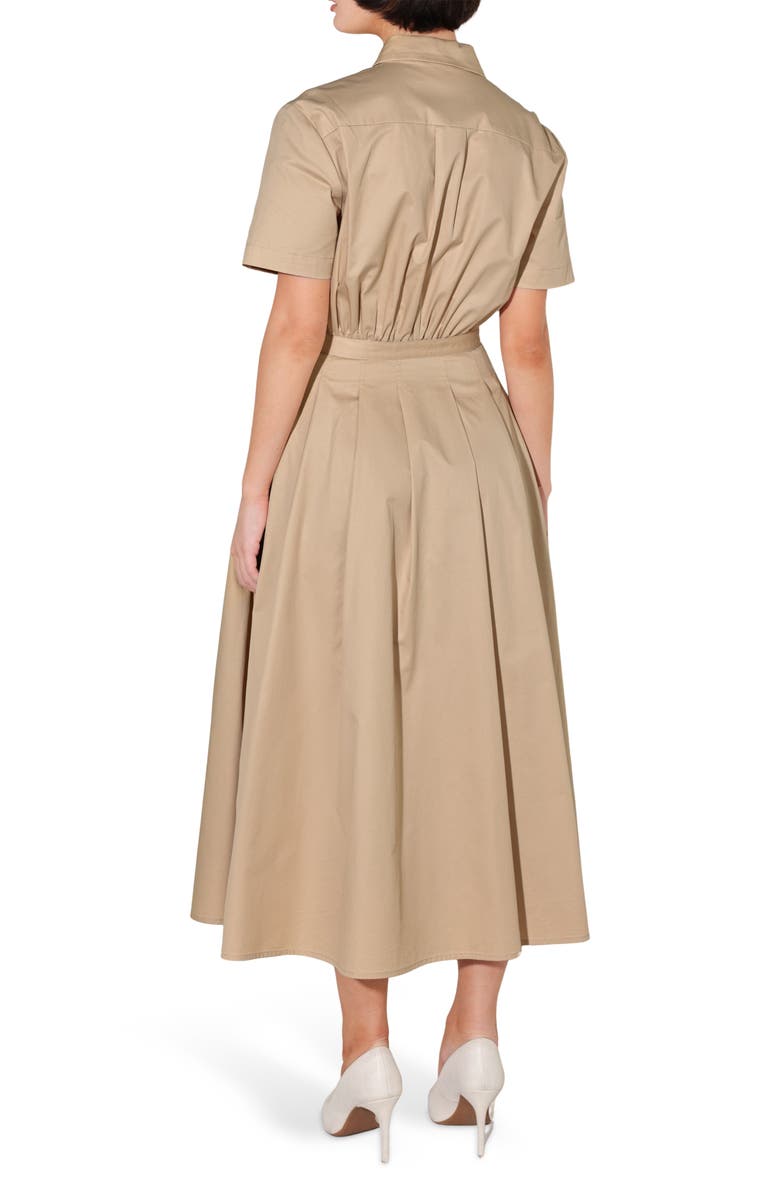 FREEMARKET Cotton Poplin Belted Midi Shirt Dress, Alternate, color, Khaki