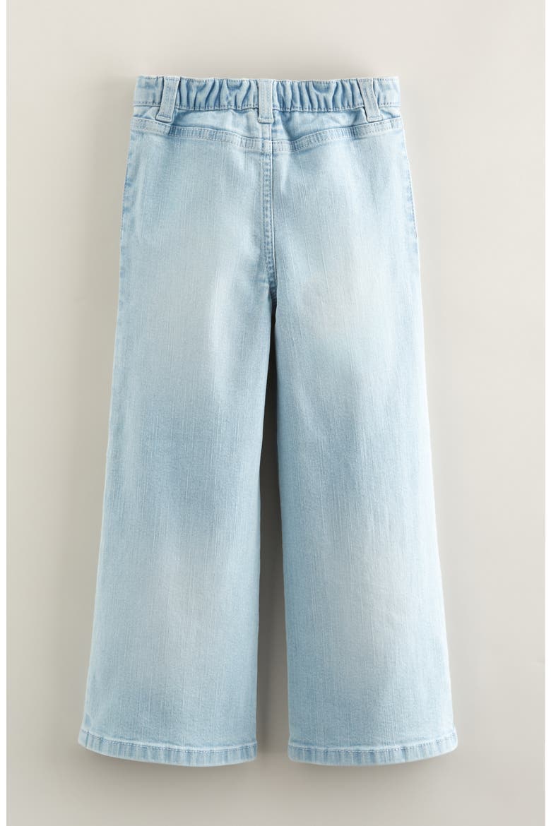 Kids' Embroidered Scallop Wide-Leg Jeans, Alternate, color, LIGHT INDIGO WASH