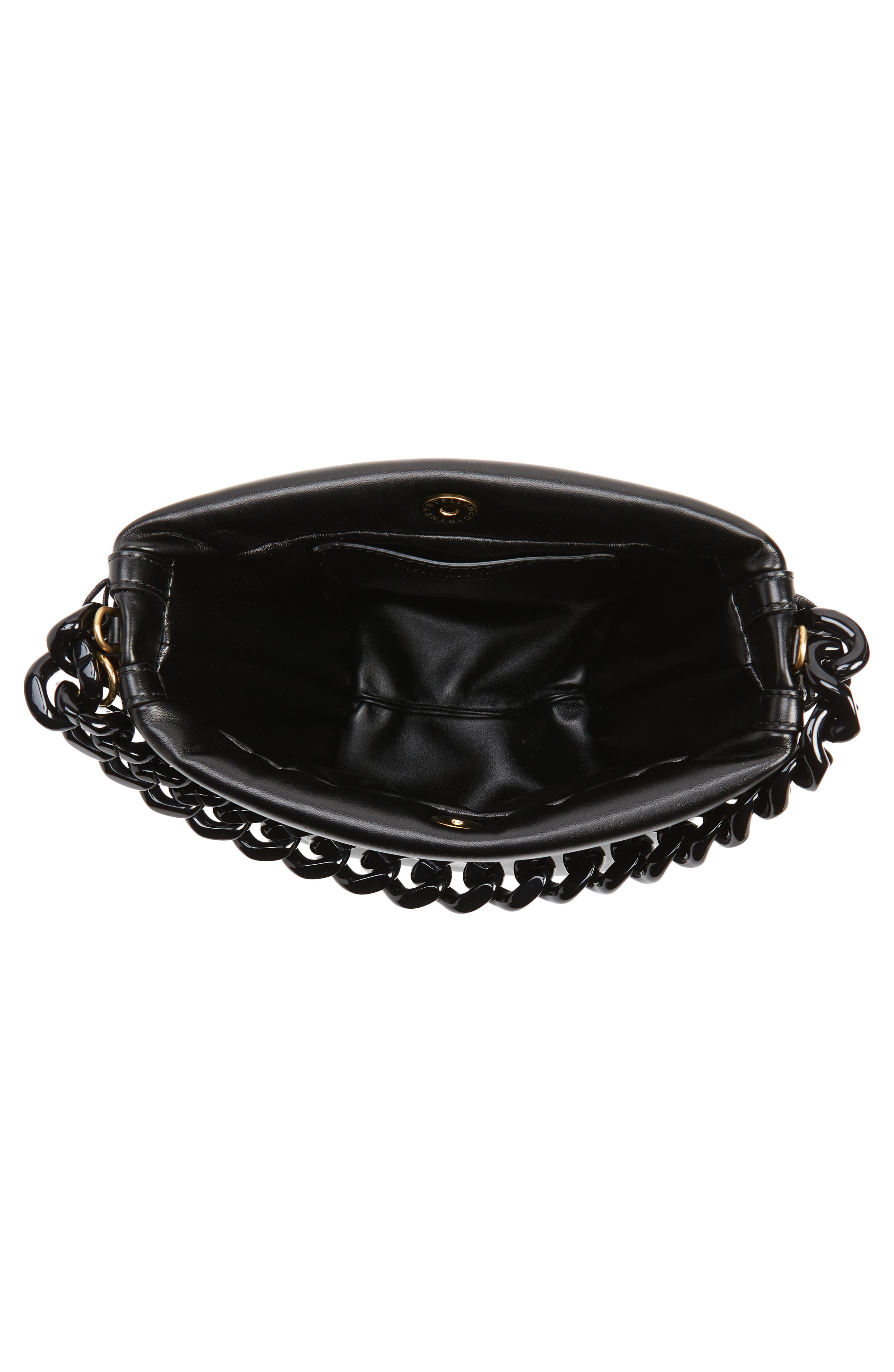 Stella McCartney Frayme Puffy Faux Leather Bucket Bag, Alternate, color, 