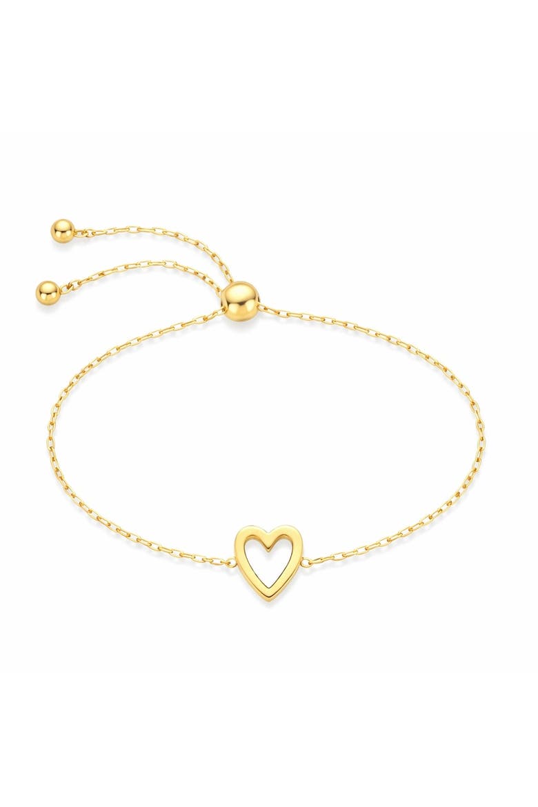 Gold-Tone Cut Out Heart Bracelet, Main, color, Gold
