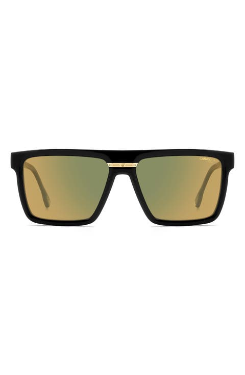 Victory 58mm Rectangular Flat Top Sunglasses