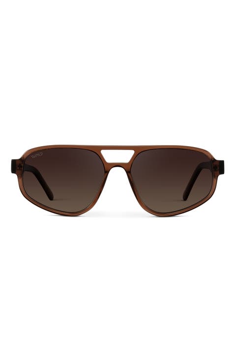 Brooklyn - 56mm Double Bridge Aviator Polarized Sunglasses