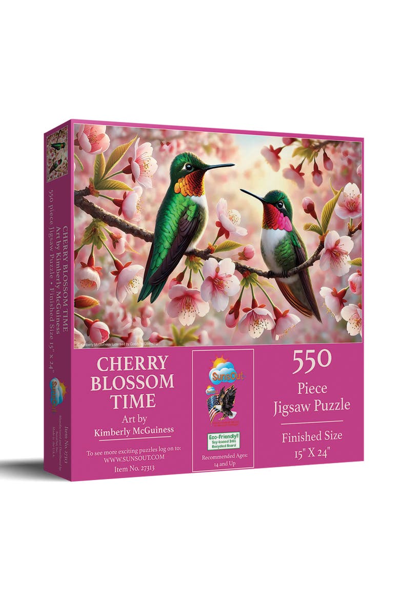 Cherry Blossom Time 550 piece Jigsaw Puzzle for Adults, Main, color, Multicolor