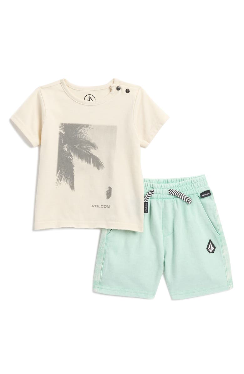 Volcom Graphic Crew Tee & Fleece Shorts Set, Main, color,