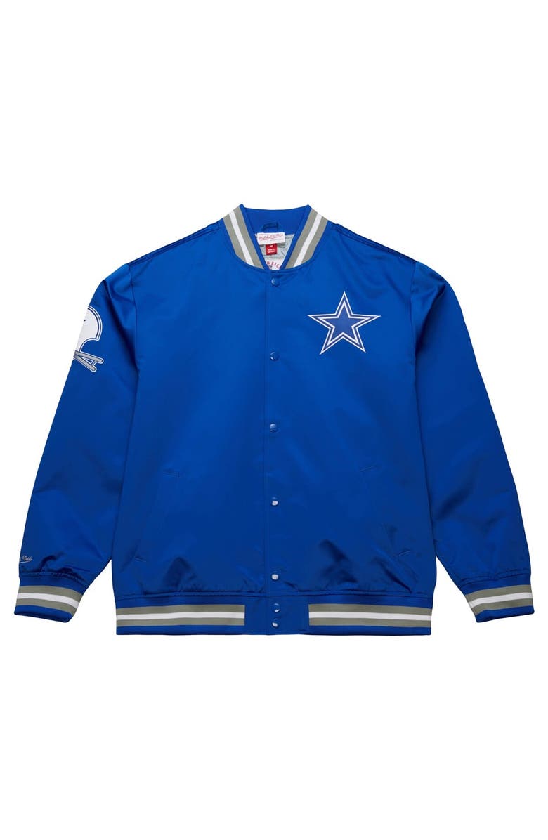 Mitchell
Ness Men
s Mitchell
Ness Royal Dallas Cowboys Vintage Double Down Satin Full-Snap Jacket, Alternate, color, Royal