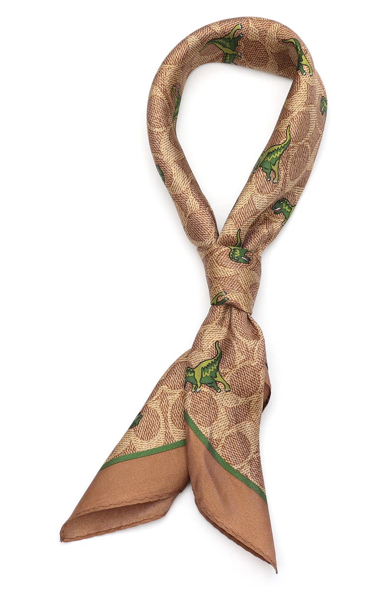 COACH Rexy Silk Square Scarf, Alternate, color,