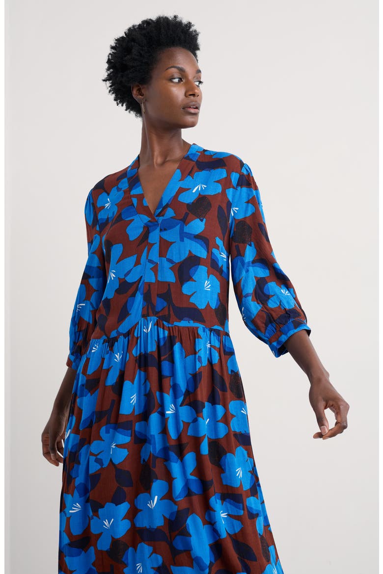 Harbour Cover Floral Print Maxi Dress, Alternate, color, MACRO FLOWER COCOA