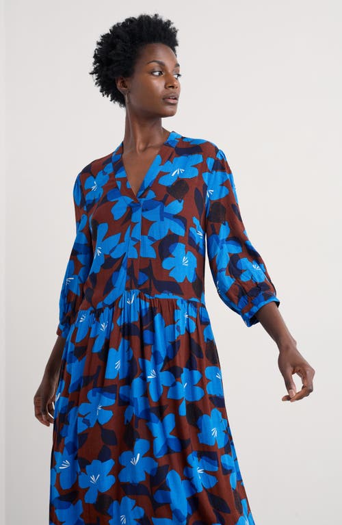 Seasalt Cornwall Harbour Cover Floral Print Maxi Dress In Blue