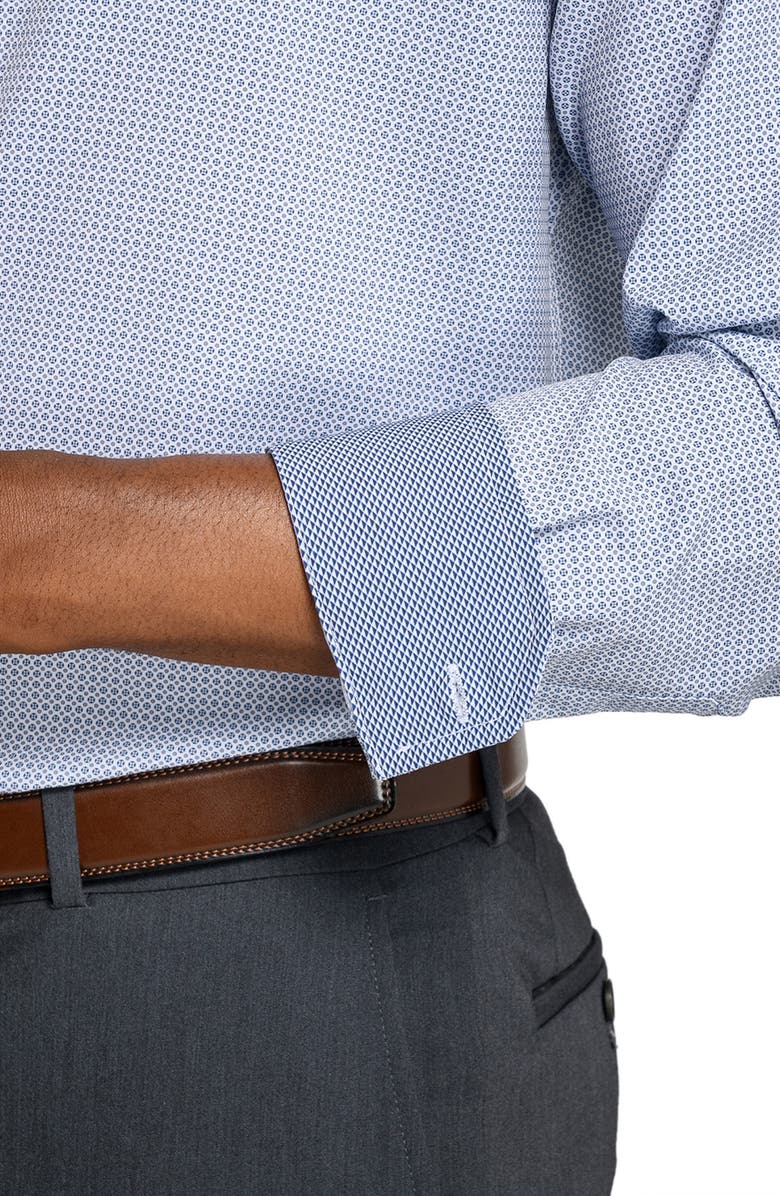 W.R.K Slim Fit Octagon Geo Performance Dress Shirt, Alternate, color, White/ Blue