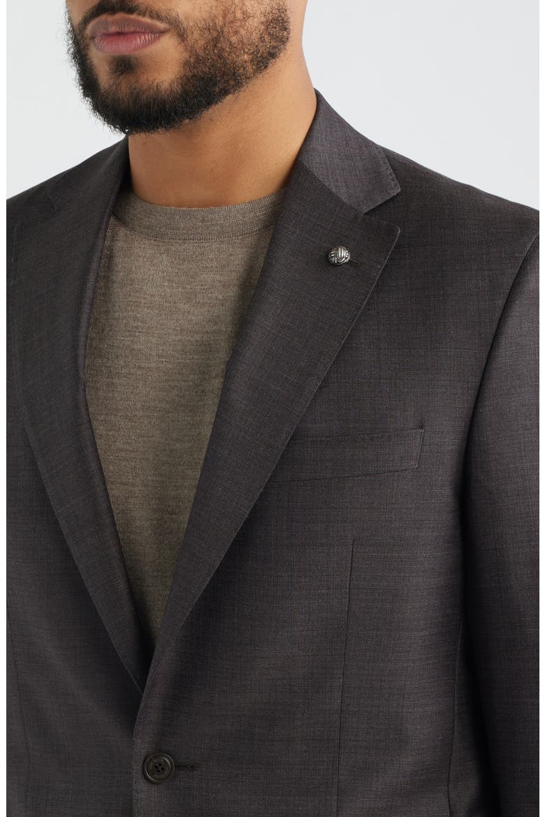 Esprit Contemporary Fit Brown Mélange Super 130s Wool Suit, Alternate, color, BROWN