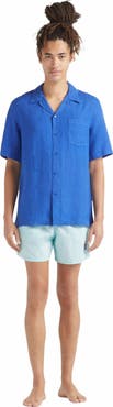 Vilebrequin Men's Linen Solid Bowling Shirt