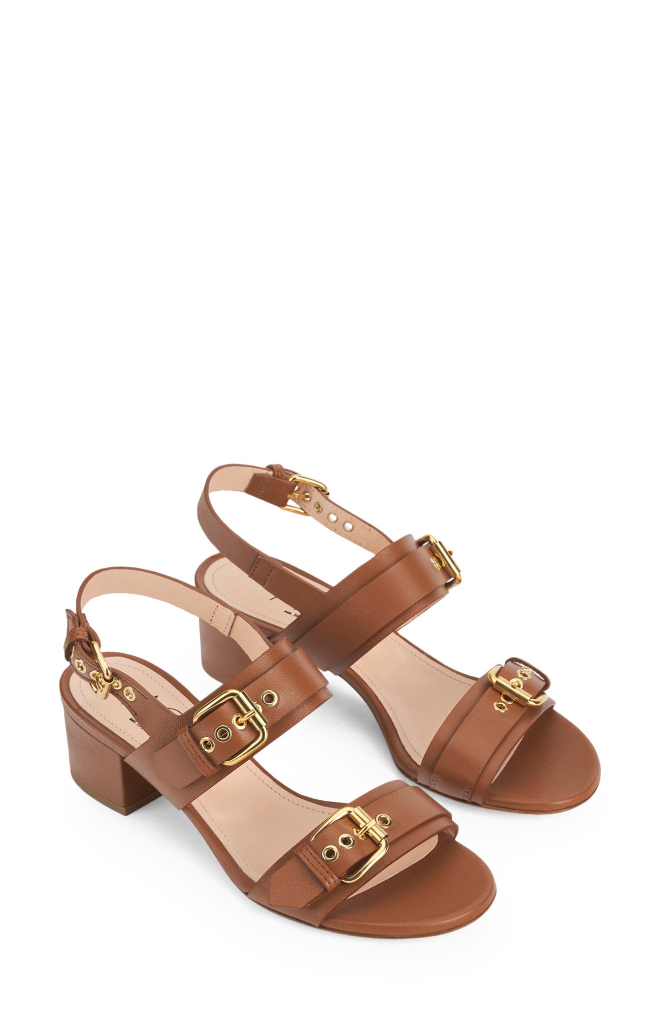Lala Straps Sandal with Buckles, Alternate, color, BRANDY