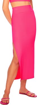 Susana Monaco Side Slit Knit Midi Skirt