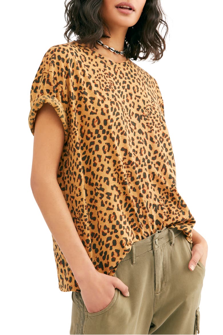 Clarity Cotton Blend Tee, Main, color, BROWN COMBO