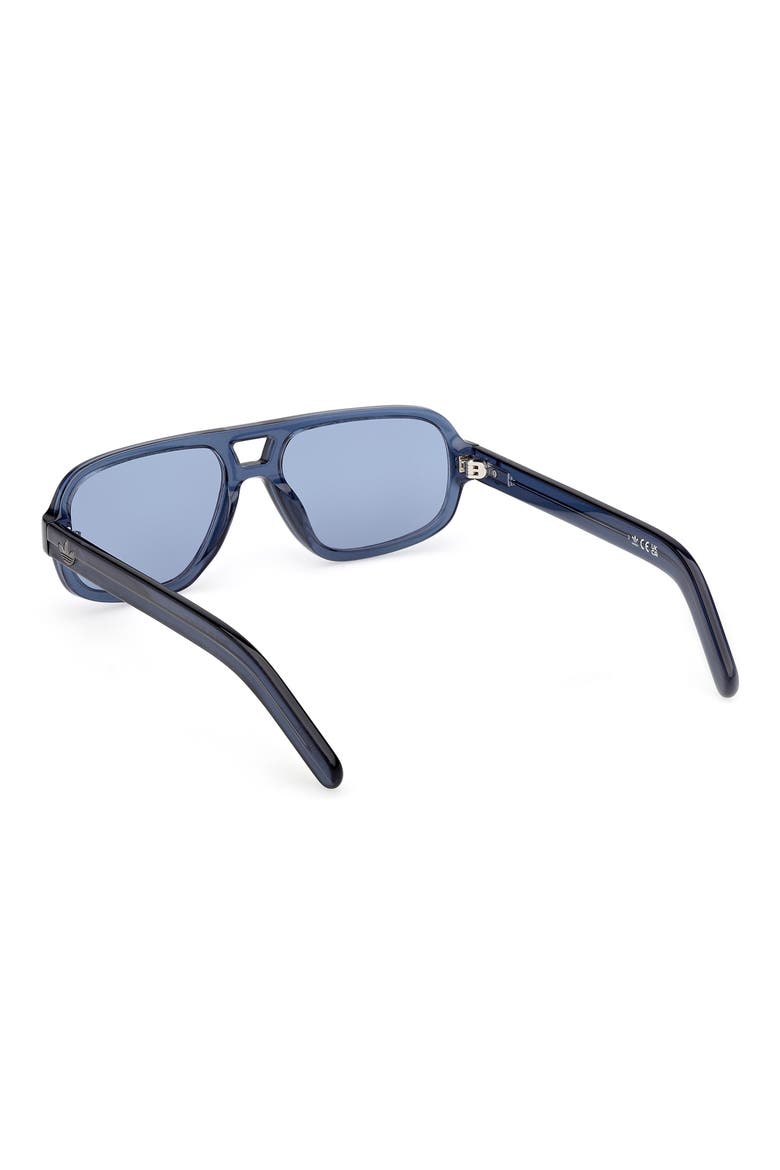 55MM Navigator Sunglasses, Alternate, color, SHINY BLUE / BLUE