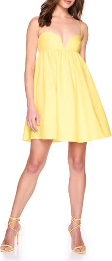 Plunge Neck Babydoll Dress