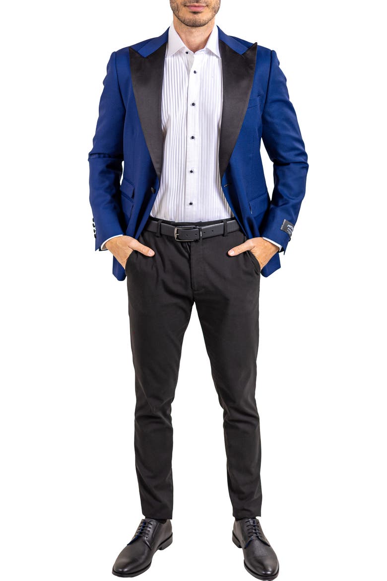 Ascencion Satin Lapel Sport Coat, Alternate, color, BLUE