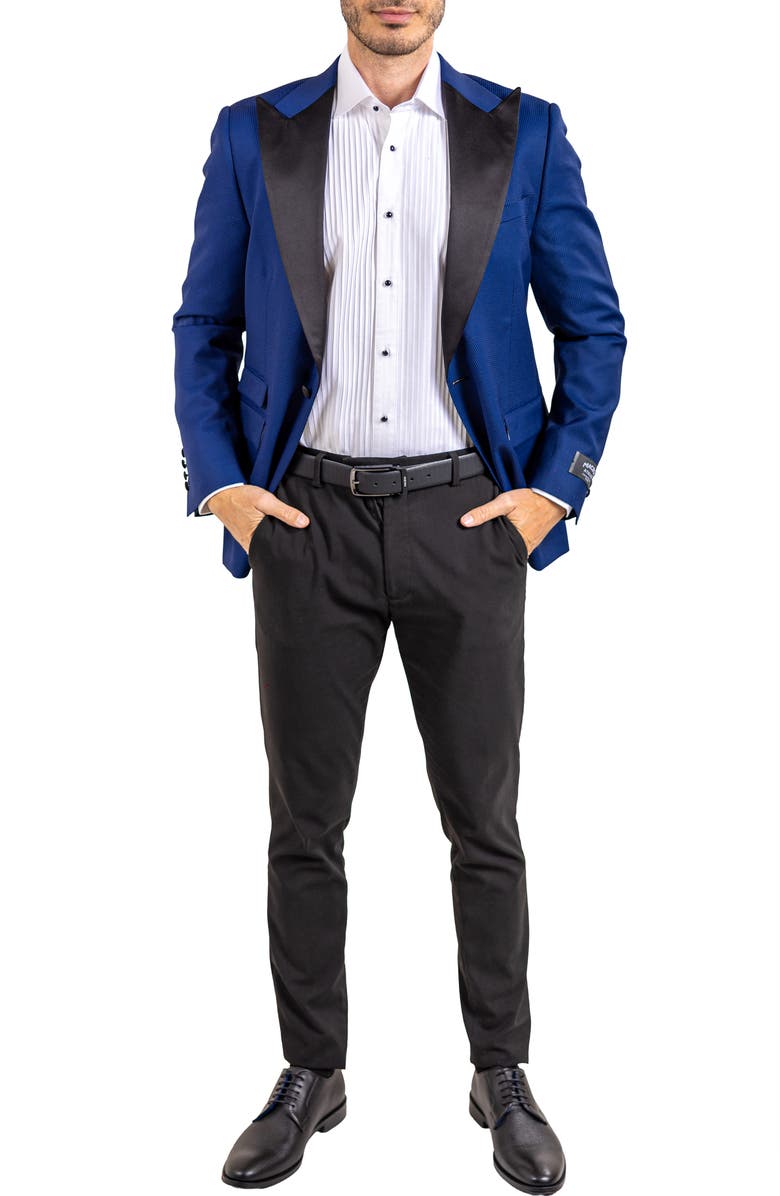 Maceoo Ascencion Satin Lapel Sport Coat, Alternate, color, Blue