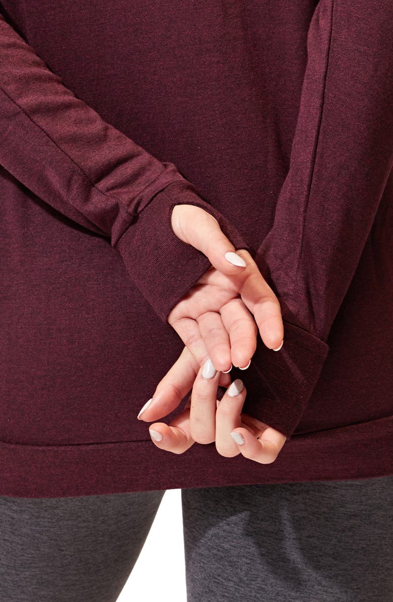 Threads 4 Thought Leanna Feather Fleece Tunic, Alternate, color, Heather Royal Burgundy