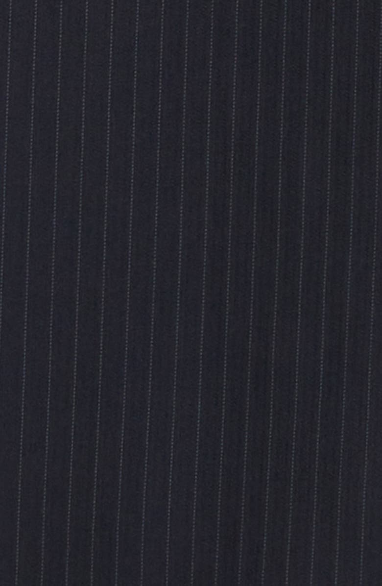 SONG FOR THE MUTE Casual Pinstripe Gabardine Crop Button-Up Shirt, Alternate, color, Navy