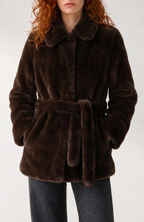 Sally Faux Fur Belted Jacket