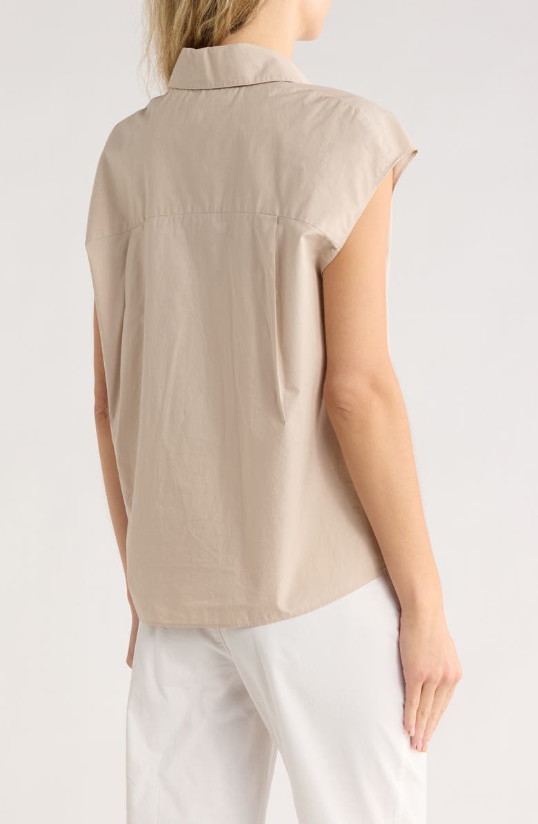 Vince Cap Sleeve Button Down Shirt, Alternate, color, Beige
