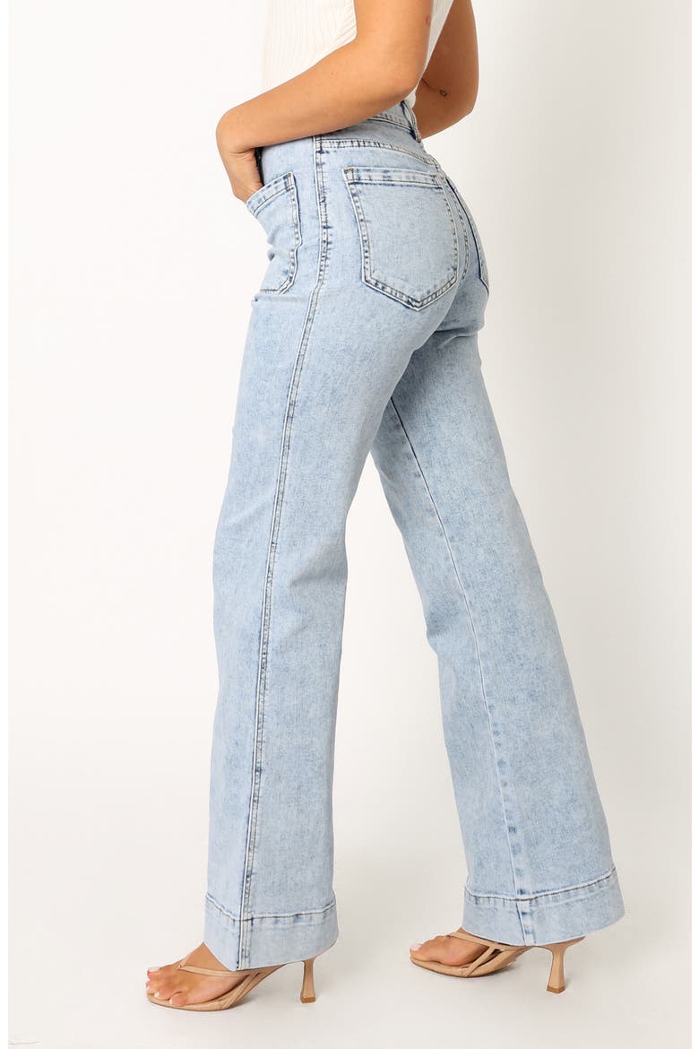 Nico Patch Pocket High Waist Wide Leg Jeans, Alternate, color, BLUE