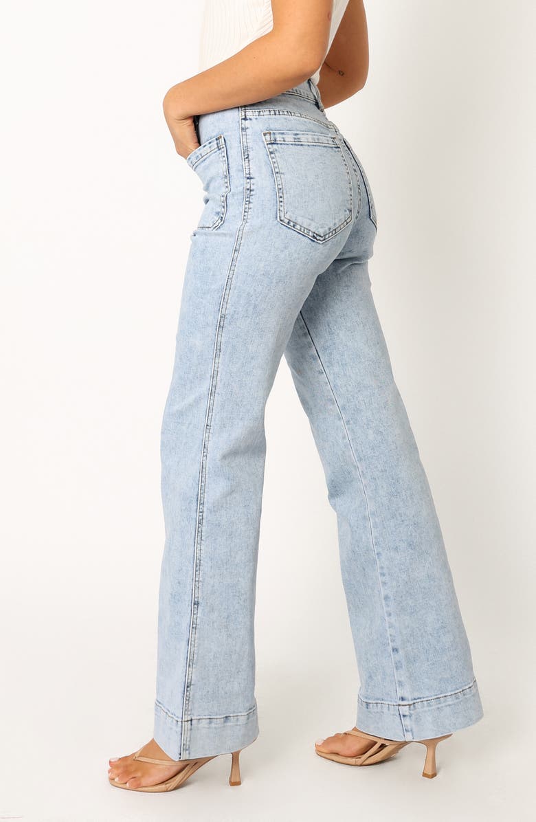 Petal & Pup Nico Patch Pocket High Waist Wide Leg Jeans, Alternate, color, Blue