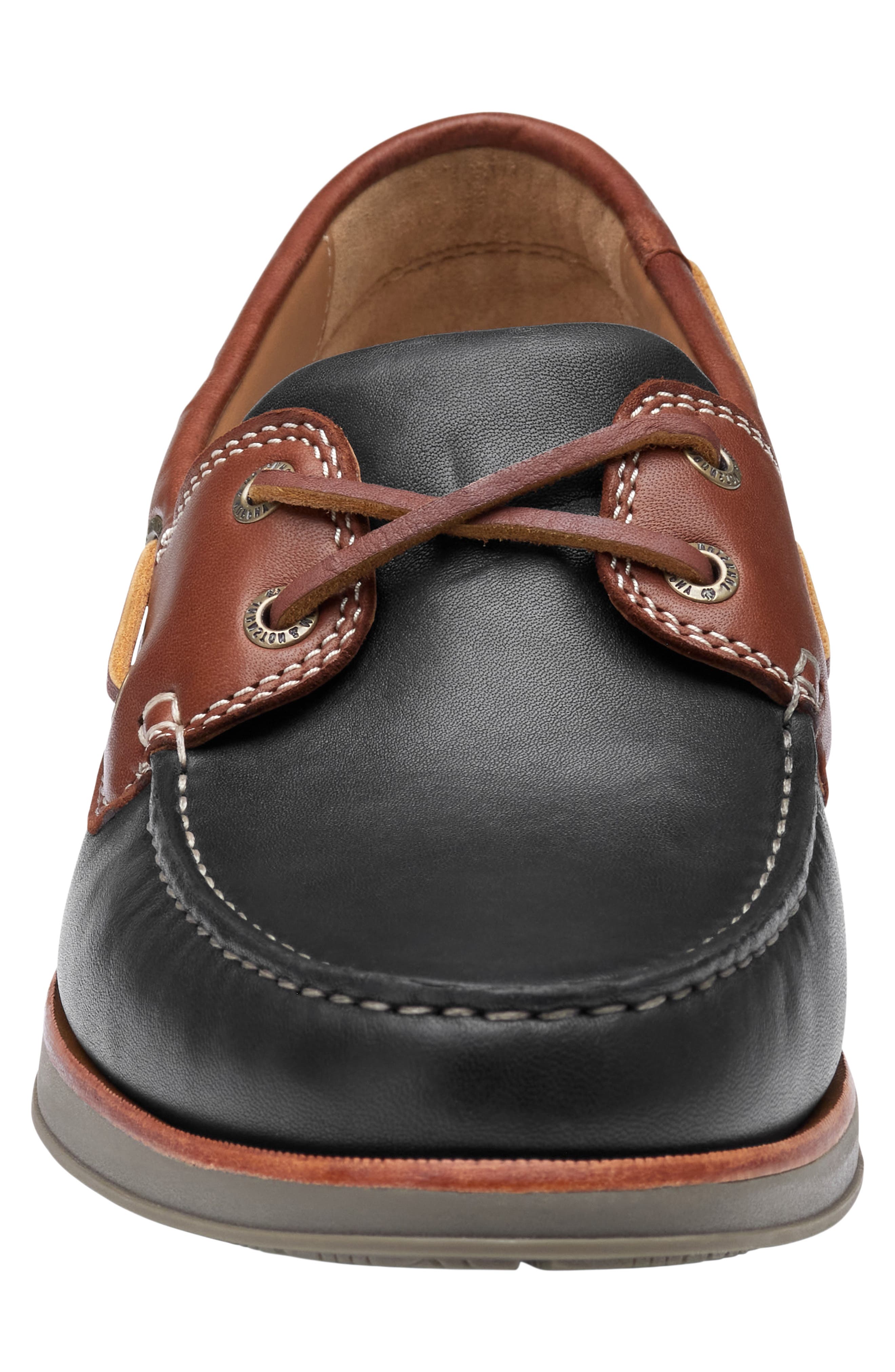 Johnston & Murphy Monaco Boat Shoe, Alternate, color, Black/ Brown Sheepskin