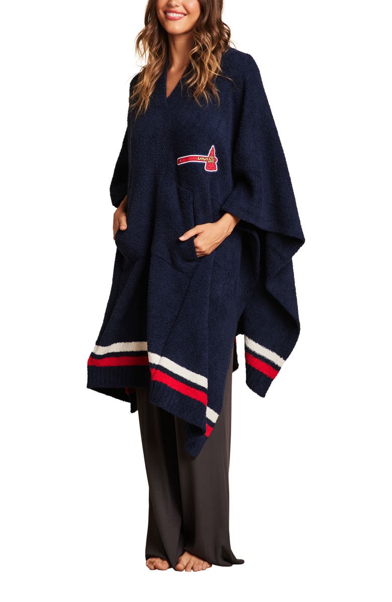 Barefoot Dreams<sup>®</sup> CozyChic<sup>®</sup> Atlanta Braves Everything Poncho, Main, color, Braves Multi