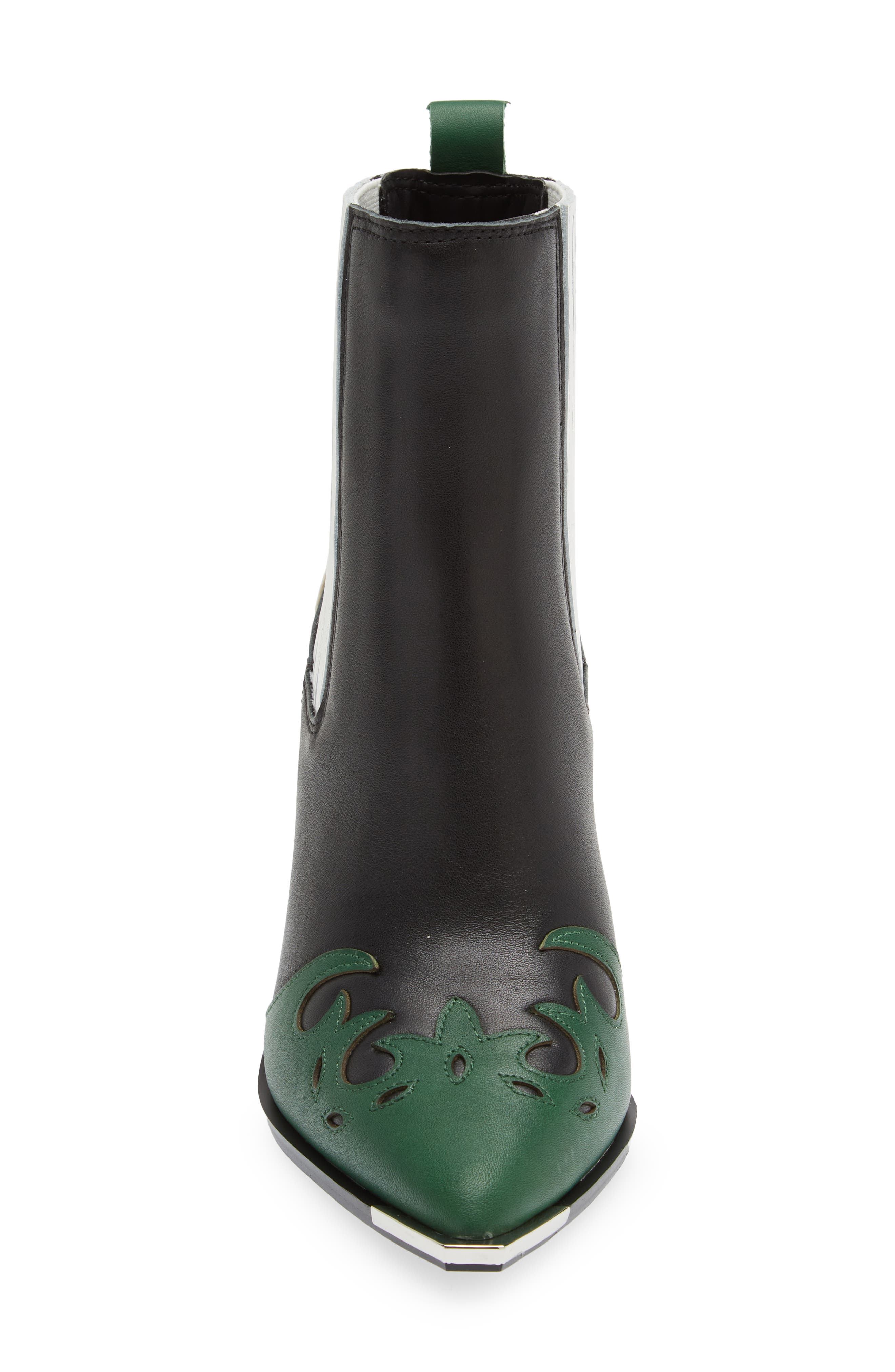 Steve Madden Trim Pointed Toe Western Bootie, Alternate, color, 