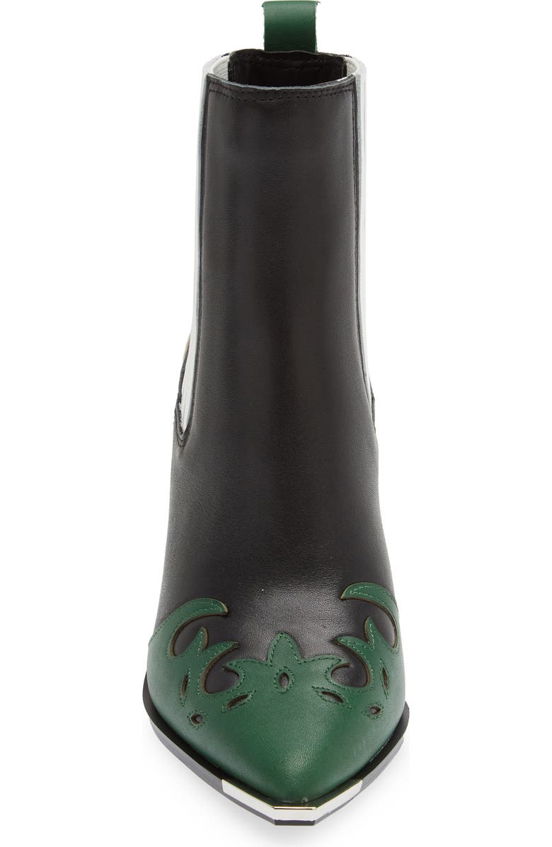 Steve Madden Trim Pointed Toe Western Bootie, Alternate, color,