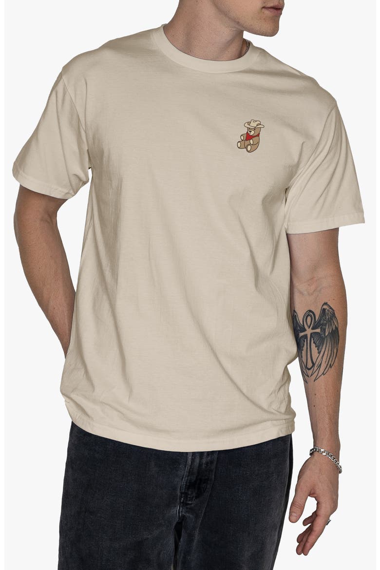 Teddy Cowboy Embroidered Cotton T-Shirt, Main, color, CREAM