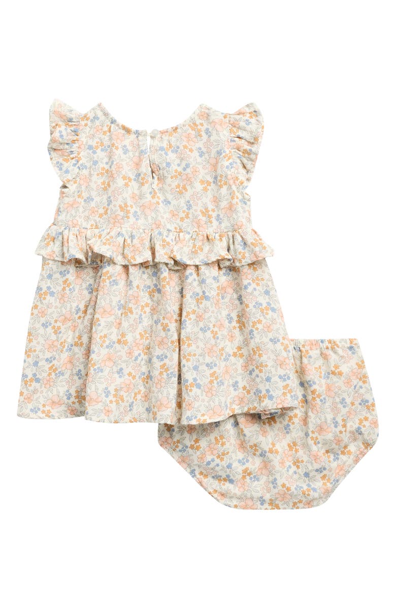 Rylee + Cru Brielle Floral Dress & Bloomers Set, Alternate, color, Ivory