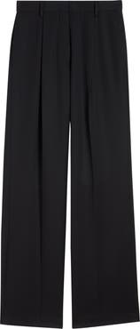 Dries Van Noten Wool Gabardine Wide Leg Pants