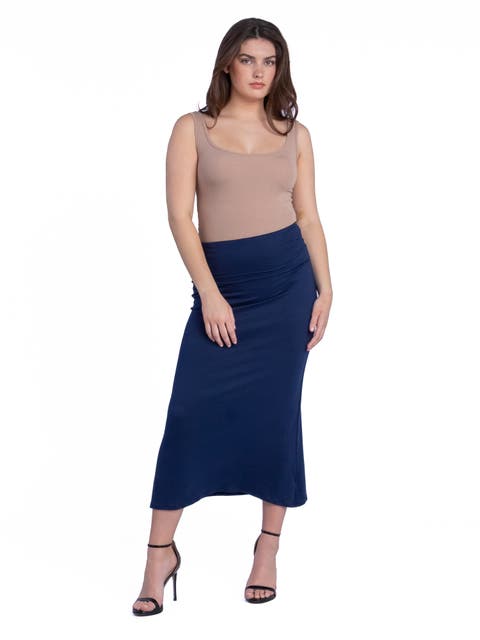 Petite Comfortable Foldover Maxi Skirt