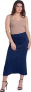 24seven Comfort Apparel Petite Comfortable Foldover Maxi Skirt