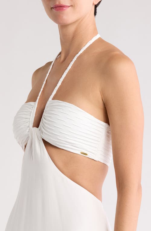 Boamar Lazuli Halter Neck Maxi Dress In Optic White