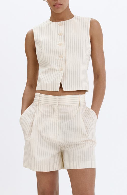 MANGO Pinstriped Vest in Vanilla at Nordstrom, Size Medium