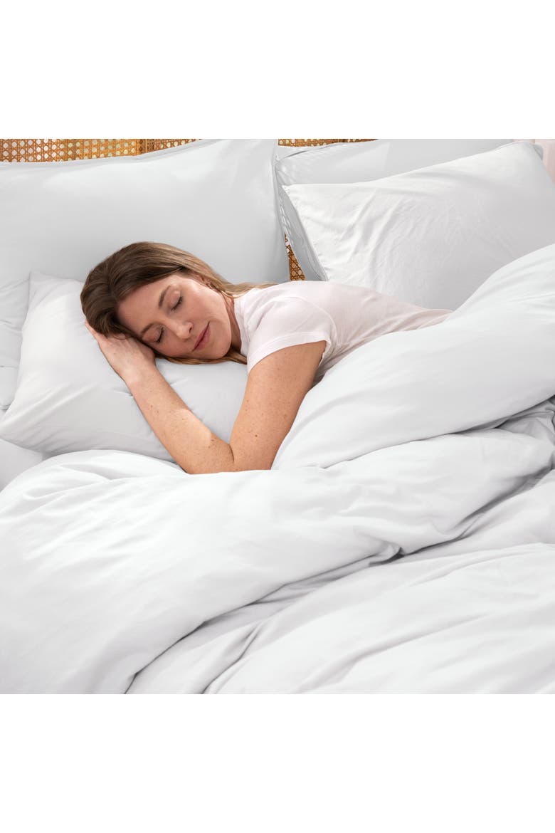 Organic Cotton Jersey Duvet Cover & Pillowsham Set, Alternate, color, White
